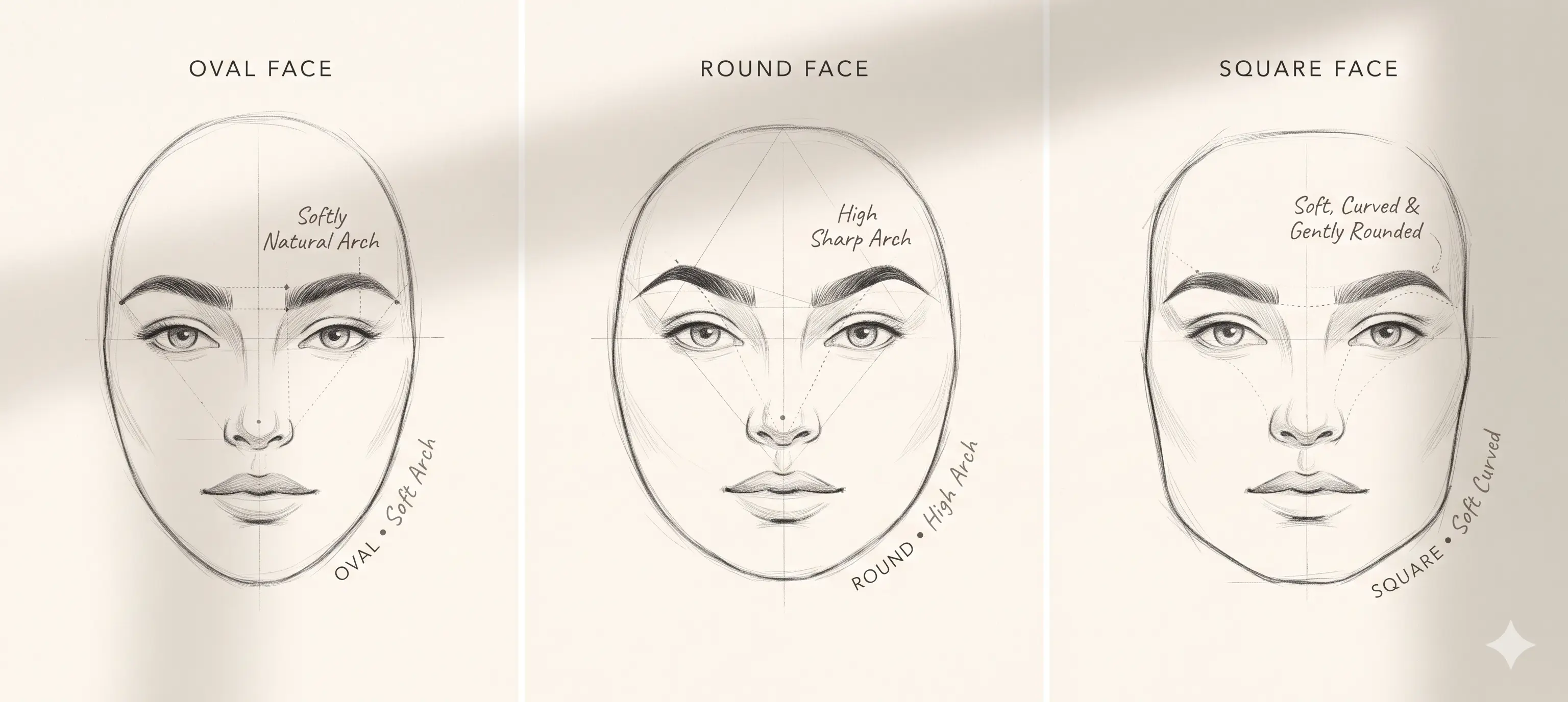 Eyebrow shape for face shape guide Vancouver — Shapes Glow Studio
